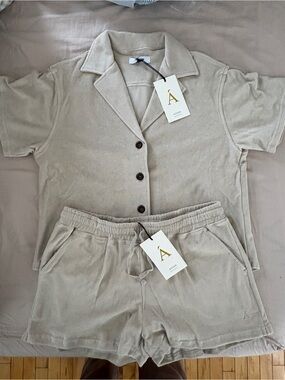 Anian The Terry Camp Shirt in Pelican